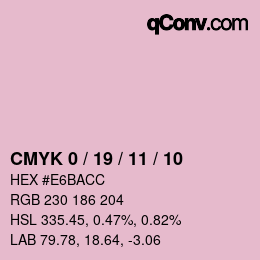 Color code: CMYK 0 / 19 / 11 / 10 | qconv.com