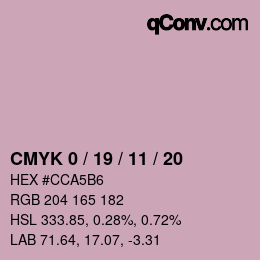 Color code: CMYK 0 / 19 / 11 / 20 | qconv.com