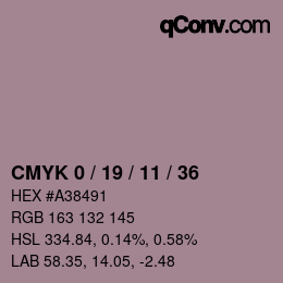 Color code: CMYK 0 / 19 / 11 / 36 | qconv.com