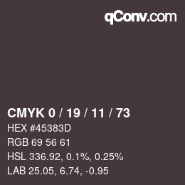 Color code: CMYK 0 / 19 / 11 / 73 | qconv.com