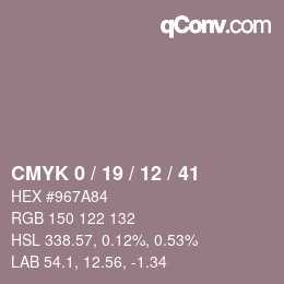 Color code: CMYK 0 / 19 / 12 / 41 | qconv.com