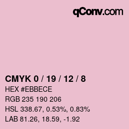 カラーコード: CMYK 0 / 19 / 12 / 8 | qconv.com