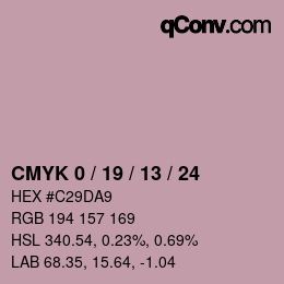 颜色代码: CMYK 0 / 19 / 13 / 24 | qconv.com