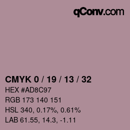Color code: CMYK 0 / 19 / 13 / 32 | qconv.com