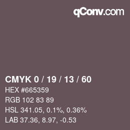 Color code: CMYK 0 / 19 / 13 / 60 | qconv.com