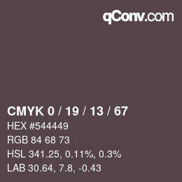 Color code: CMYK 0 / 19 / 13 / 67 | qconv.com