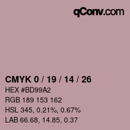 カラーコード: CMYK 0 / 19 / 14 / 26 | qconv.com