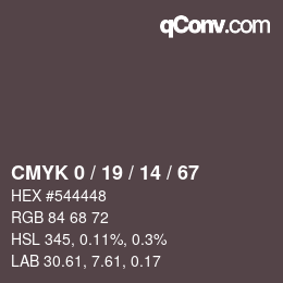Color code: CMYK 0 / 19 / 14 / 67 | qconv.com