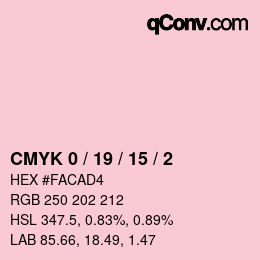 Color code: CMYK 0 / 19 / 15 / 2 | qconv.com