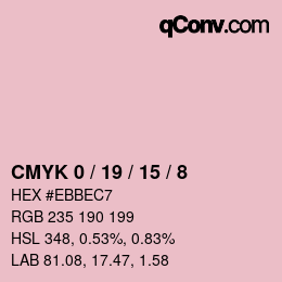 Farbcode: CMYK 0 / 19 / 15 / 8 | qconv.com