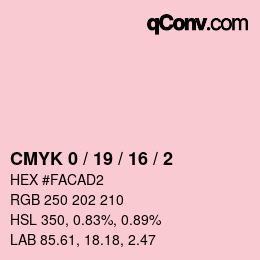 Color code: CMYK 0 / 19 / 16 / 2 | qconv.com