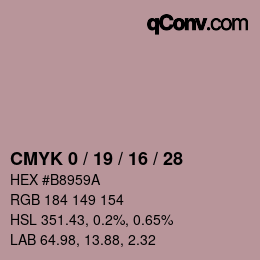 Color code: CMYK 0 / 19 / 16 / 28 | qconv.com