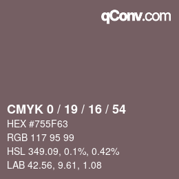 Color code: CMYK 0 / 19 / 16 / 54 | qconv.com