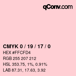 Color code: CMYK 0 / 19 / 17 / 0 | qconv.com