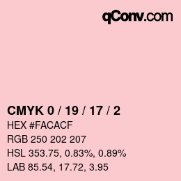 Color code: CMYK 0 / 19 / 17 / 2 | qconv.com