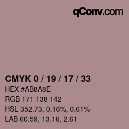 Código de color: CMYK 0 / 19 / 17 / 33 | qconv.com