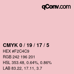 Color code: CMYK 0 / 19 / 17 / 5 | qconv.com