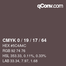颜色代码: CMYK 0 / 19 / 17 / 64 | qconv.com