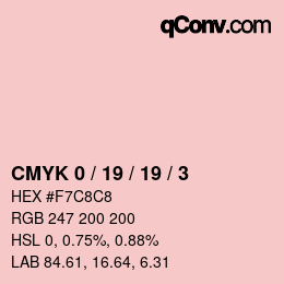 カラーコード: CMYK 0 / 19 / 19 / 3 | qconv.com