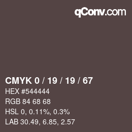 Color code: CMYK 0 / 19 / 19 / 67 | qconv.com