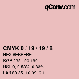 カラーコード: CMYK 0 / 19 / 19 / 8 | qconv.com