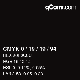 カラーコード: CMYK 0 / 19 / 19 / 94 | qconv.com