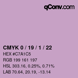 カラーコード: CMYK 0 / 19 / 1 / 22 | qconv.com