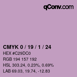 Color code: CMYK 0 / 19 / 1 / 24 | qconv.com