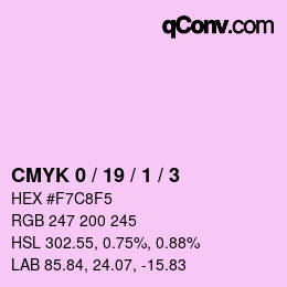 カラーコード: CMYK 0 / 19 / 1 / 3 | qconv.com