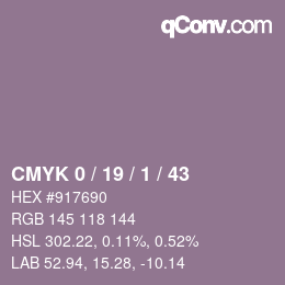 Color code: CMYK 0 / 19 / 1 / 43 | qconv.com