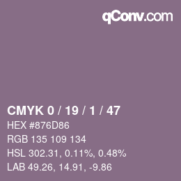 Color code: CMYK 0 / 19 / 1 / 47 | qconv.com