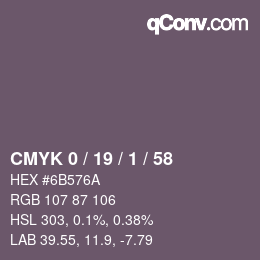 Color code: CMYK 0 / 19 / 1 / 58 | qconv.com
