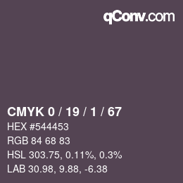 Color code: CMYK 0 / 19 / 1 / 67 | qconv.com