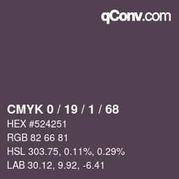 Color code: CMYK 0 / 19 / 1 / 68 | qconv.com