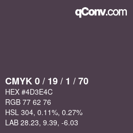 Color code: CMYK 0 / 19 / 1 / 70 | qconv.com