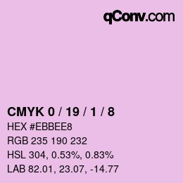 Color code: CMYK 0 / 19 / 1 / 8 | qconv.com