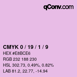 カラーコード: CMYK 0 / 19 / 1 / 9 | qconv.com