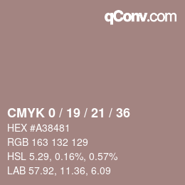 カラーコード: CMYK 0 / 19 / 21 / 36 | qconv.com