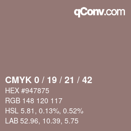 Código de color: CMYK 0 / 19 / 21 / 42 | qconv.com