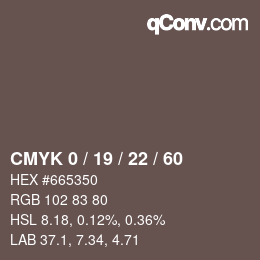 Color code: CMYK 0 / 19 / 22 / 60 | qconv.com