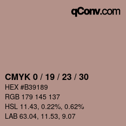 Color code: CMYK 0 / 19 / 23 / 30 | qconv.com