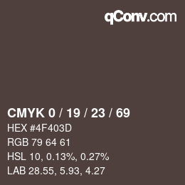 Color code: CMYK 0 / 19 / 23 / 69 | qconv.com