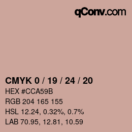 カラーコード: CMYK 0 / 19 / 24 / 20 | qconv.com