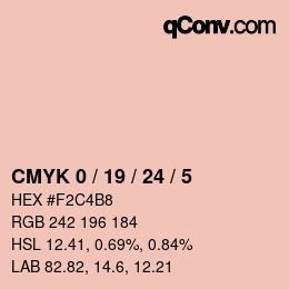 カラーコード: CMYK 0 / 19 / 24 / 5 | qconv.com