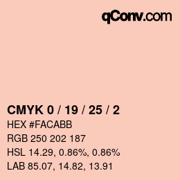 Color code: CMYK 0 / 19 / 25 / 2 | qconv.com
