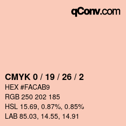 颜色代码: CMYK 0 / 19 / 26 / 2 | qconv.com