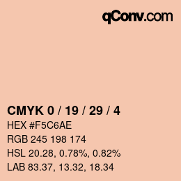 Color code: CMYK 0 / 19 / 29 / 4 | qconv.com