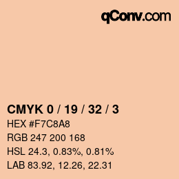 Color code: CMYK 0 / 19 / 32 / 3 | qconv.com