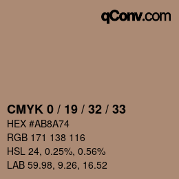 Color code: CMYK 0 / 19 / 32 / 33 | qconv.com