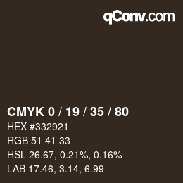 颜色代码: CMYK 0 / 19 / 35 / 80 | qconv.com